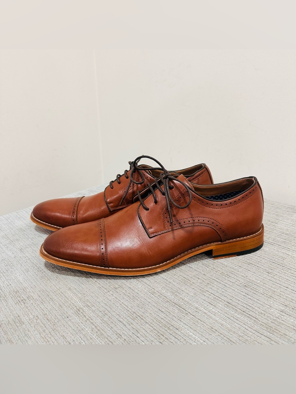 Ashford Hayes Define Men's Dress Shoes Cognac Tan Oxford Size 13M Model 055434